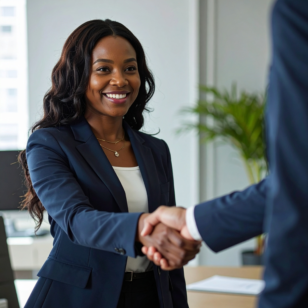 Corporate professionals reviewing and signing an insurance policy